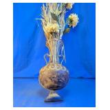 Vintage Metal Half-Vase Wall Decor Floral Piece
