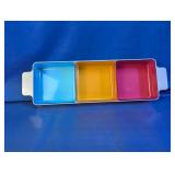 Retro Plastic 3-Section Serving Tray & Dishes