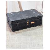 Black Storage Steamer Trunk Chest