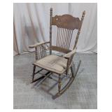 Vintage Carved Wooden Rocking Chair