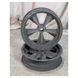 5-Spoke Vintage Metal Go-Kart Wheels Duo