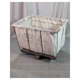 Vintage USPS Canvas Rolling Mail Cart Basket