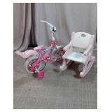 Kids Bicycle & Rocking Chair Set