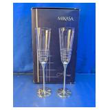 Mikasa Silver Toasting Flutes Set of 2