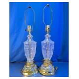 Vintage Style Cut Glass Table Lamps