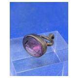 Vintage Amethyst Intaglio Wax Seal Fob