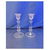 Clear Glass Candlestick Holders