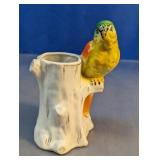Parrot Porcelain Bud Vase
