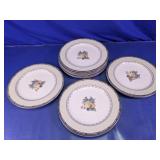 Vintage Glass Fruit Dinner Plates Set