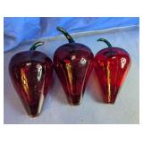 Decorative Glass Pepper Replicas Lot