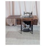 New Home Treadle Sewing Machine Cabinet