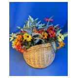 Artificial Floral Wall Wicker Basket Decor