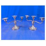 Silverplate Three-Light Candelabras