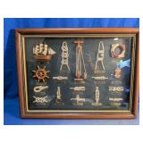 Framed Nautical Knot Display Case