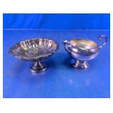 Silverplate Creamer & Pedestal Dish