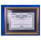 Framed Pennsylvania Railroad Stock Certificate