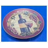 Vtg Tuscan Wine & Grapes Decorative Charger Plate