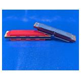 Gold Star Harmonica & Red Harmonica Set