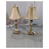 Vintage Style Distressed Resin Table Lamps Duo