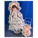 Victorian Style Doll & Baby Carriage Set