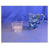 Fruit Motif Pitcher & Square Glass Bowl
