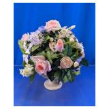 Artificial Floral Arrangement in Wooden Pedestal