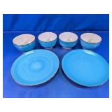 Royal Norfolk Turquoise Swirl Glass Set