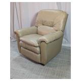 Beige Leather Reclining Armchair