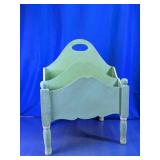 Vintage Sage Green Wooden Floor Magazine Rack