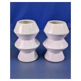 Modern White Geometric Glass Vases