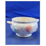 Ceramic Seashell & Starfish Double-Handled Bowl