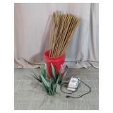Bamboo Garden Stakes, Metal Agaves & Checkwriter