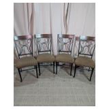 Metal Scroll Back Dining Chairs Set