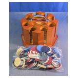 Wood Poker Chip Carousel Caddy Set