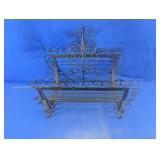 Vintage Black Wrought Iron Scroll Magazine Rack