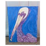 Original Signed Pelican Canvas Painting