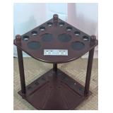 Wooden Corner Pool Cue Rack & Drink Holder Stand