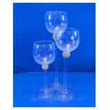 Rhinestone Accent Stemmed Glass Vessels