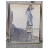 Framed Christine Rosamond "Sea Wall" Art Print