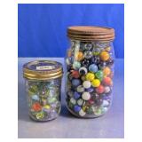 Mason Jars Filled with Marbles Assortment