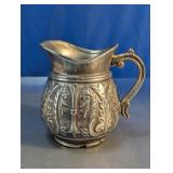 Embossed Silver-Plate Decorative Pitcher