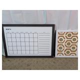 Framed Dry-Erase Calendar & Cork Board