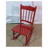 Red Wooden Child-Size Rocking Chair
