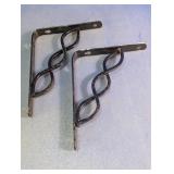 Metal Wall Shelf Brackets Pair