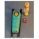 Vintage Mini Figures, Sled Papoose & Santa Lot