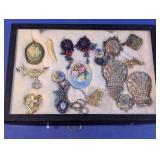 Mixed Costume Jewelry Brooch & Pendant Assortment