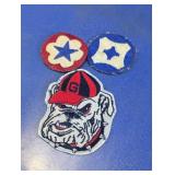 Vintage Military & Bulldogs Embroidered Patch Trio