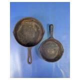 Vintage Cast Iron Skillets (6" & 8") Duo