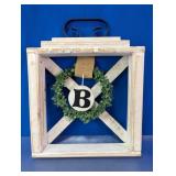 Monogram "B" Wreath Wall Decor