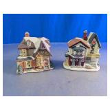 Christmas Village House & Fisherman